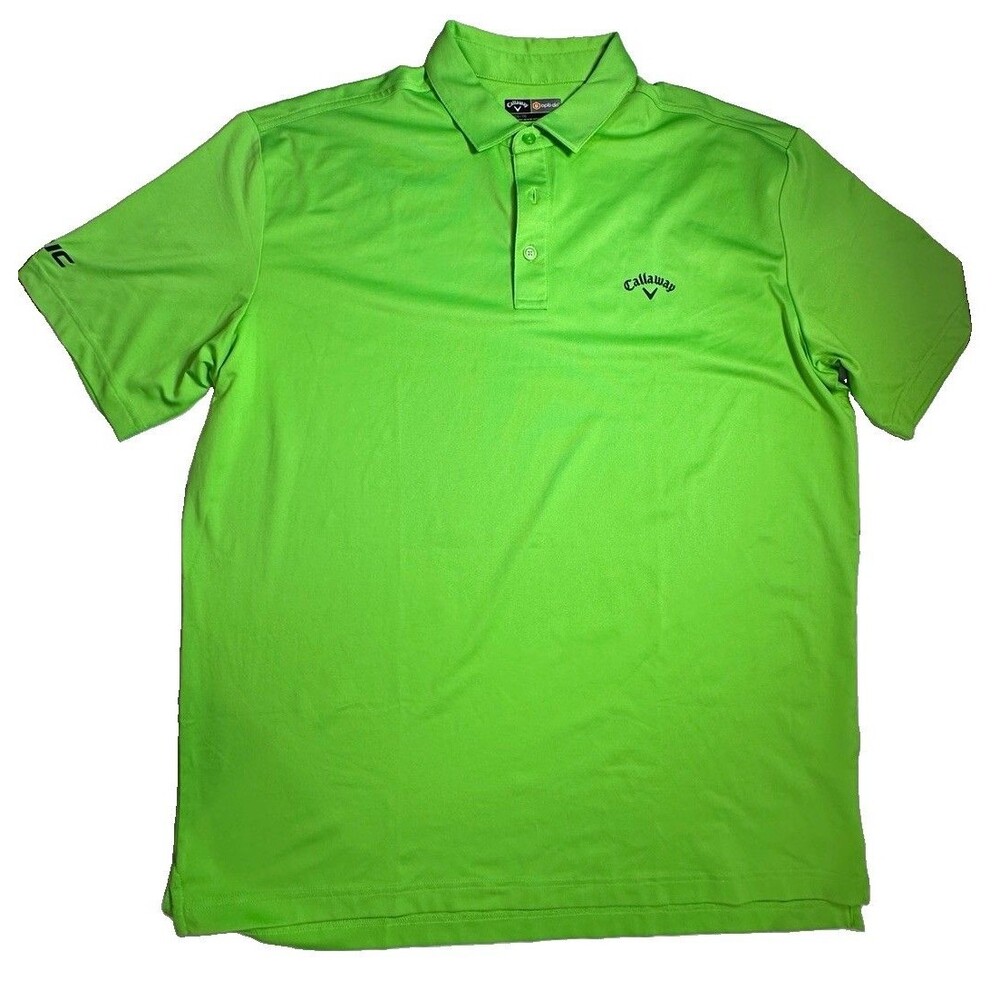 Callaway Polo Shirt Mens XL Green Opti-Dri Short Sleeve Golf Performance Top